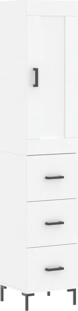 vidaXL Dulap înalt, alb, 34,5x34x180 cm, lemn prelucrat