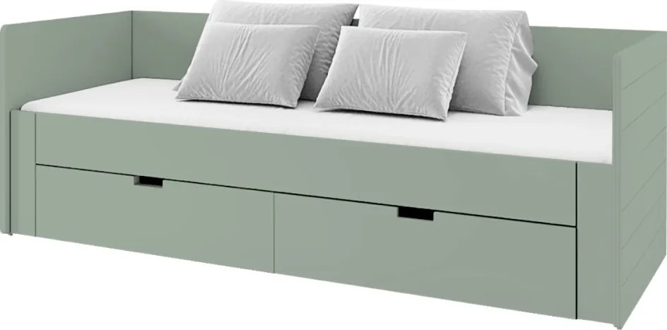 Patul extensibil, verde-gri, 90/180x200, ANTONY