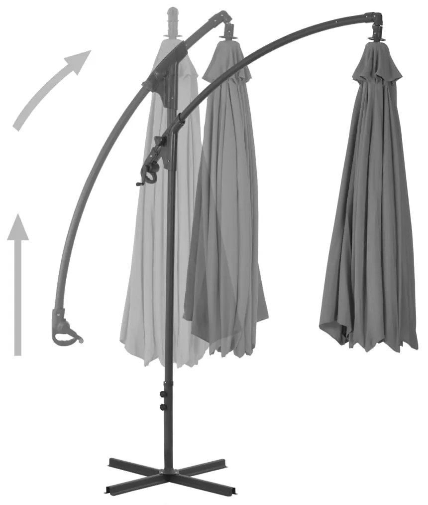 Umbrela suspendata cu stalp din otel, antracit, 250 x 250 cm Antracit