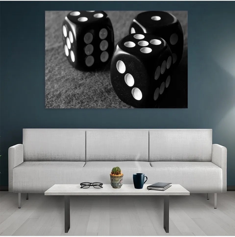 Tablou canvas Black Dice 120x80 cm