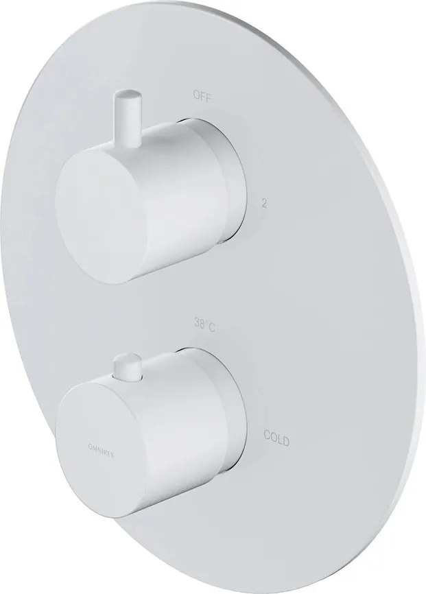 Baterie cada - dus incastrata Omnires Y termostatata alb mat fara corp ingropat