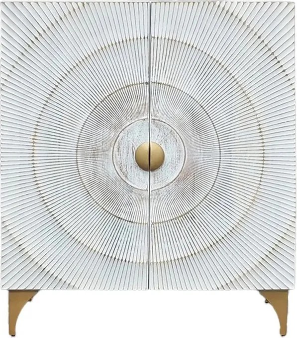 Dulap design vintage GOLDEN SUNSET 120cm Mango alb