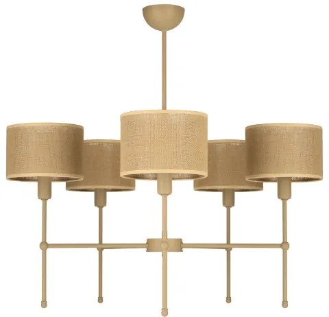 Candelabru cu tijă MADELA 5xE14/40W/230V iută/bej