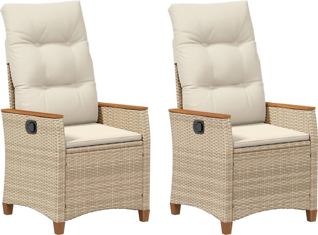 vidaXL Scaun de grădină rabatabil Bej și crem 64 x 57,5 x 112 cm