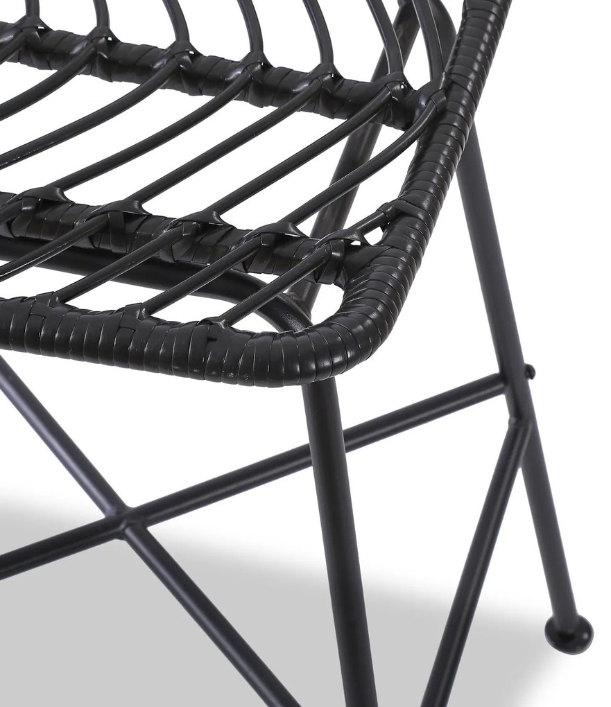 Scaun de bar din ratan negru ESPO 97