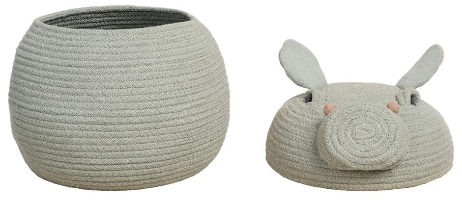 Coș de jucării pentru copii gri deschis din material textil ø 25x30 cm Henry the Hippo – Lorena Canals