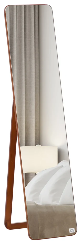 HOMCOM Oglindă de Podea cu Cadru din Lemn, Design Elegant, 43x37x156 cm | Aosom Romania