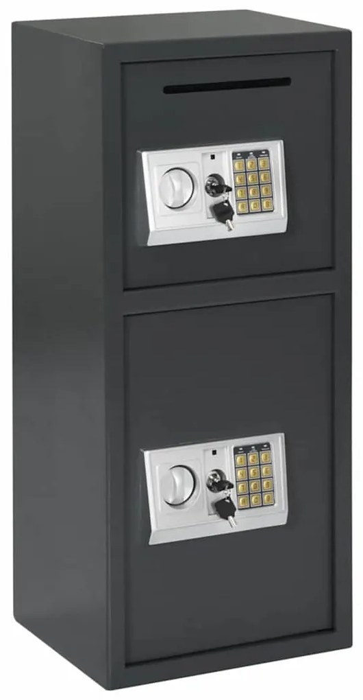 vidaXL Seif digital cu blocare Gri închis 35 x 31 x 80 cm Oțel