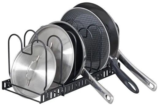 WENKO 53149100 - Suport pentru capace și tigăi, 18 x 18 cm, negru