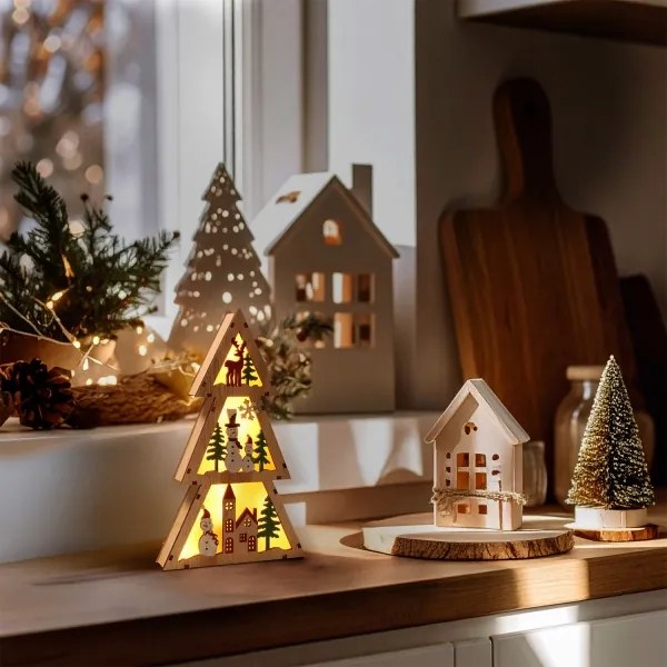 Brilagi - Brăduț LED de Crăciun, 2xAA