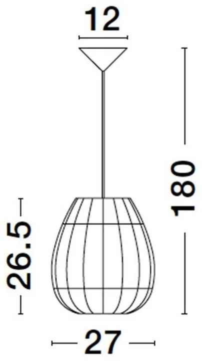 Lustra / Pendul modern design natural ratan MARLO D-27cm