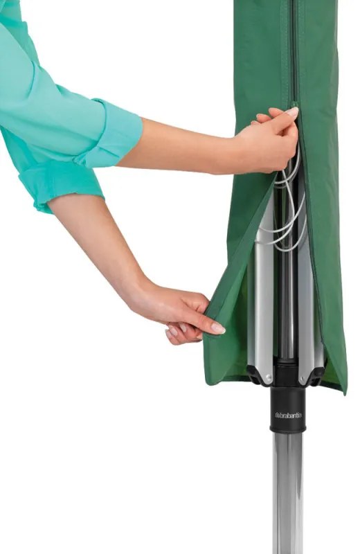 Uscator de rufe pentru exterior Brabantia Lift-O-Matic 90300266, 40 m, Inaltime reglabila, Tepusa metalica, Geanta pentru clesti, Husa, Rezistent la coroziune, Inox