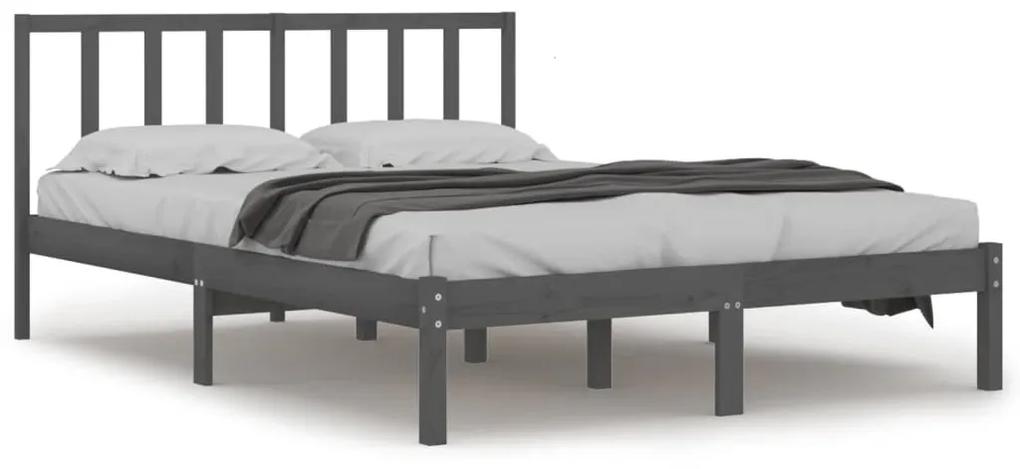 3105068 vidaXL Cadru de pat, gri, 120x200 cm, lemn masiv de pin