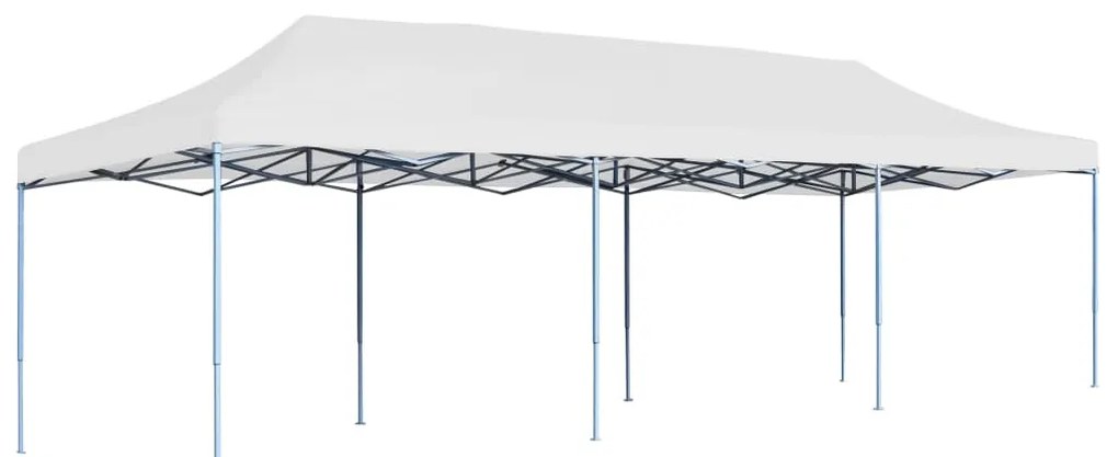 vidaXL Cort de petrecere pliabil, alb, 3 x 9 m