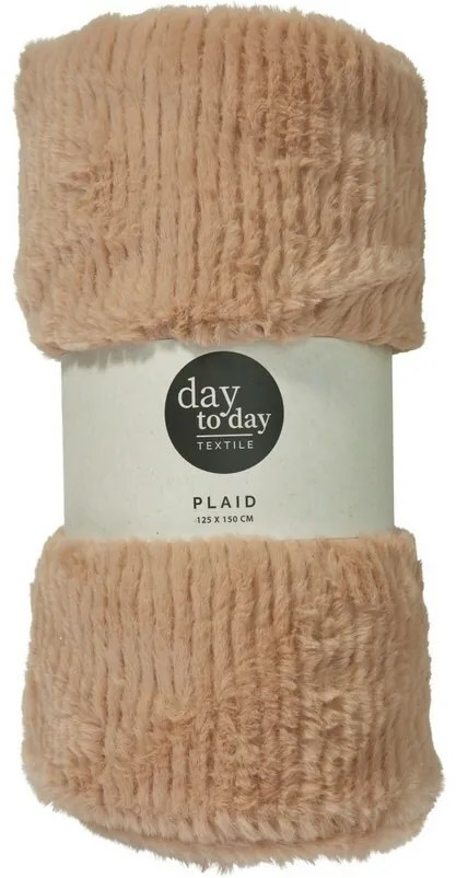 Pătură Stripy maro deschis, 150 x 120 cm