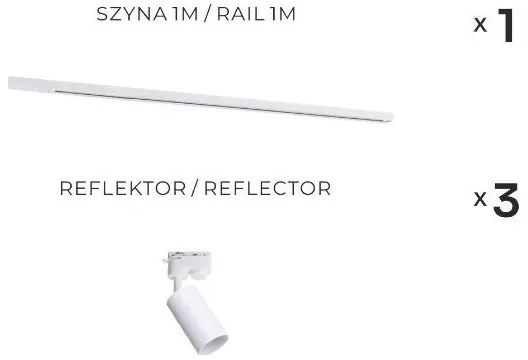 Zuma Line 3553 - Spot pentru șină TUBE 3xGU10/35W/230V alb