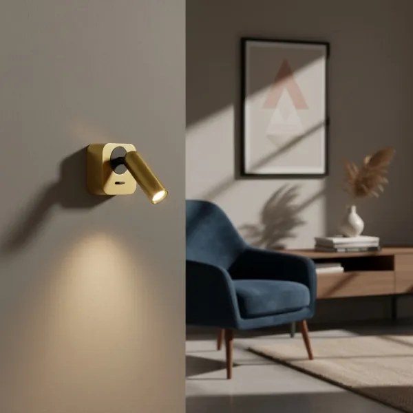 Spot LED de perete Ideal Lux BEAN LED/3W/230V CRI 90 auriu