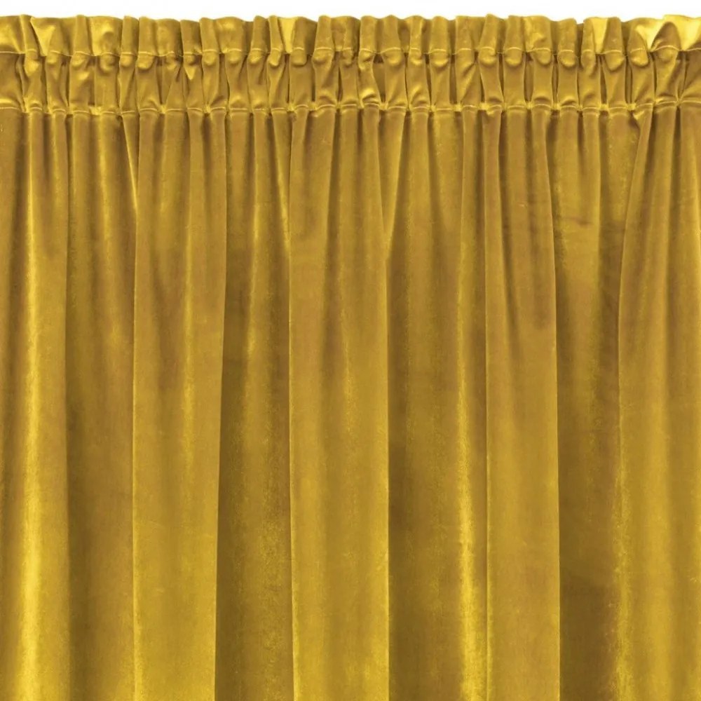 Draperie luxoasă de catifea galben-auriu, lungă de 300 cm Lungime: 270 cm