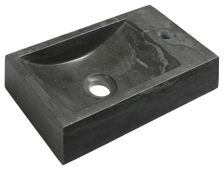 Chiuvetă mică pentru WC neagră din piatră 40x22 cm Blok – Sapho