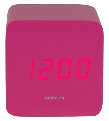 Karlsson 5982BP ceas LED de design cu alarmă roz, 7 cm