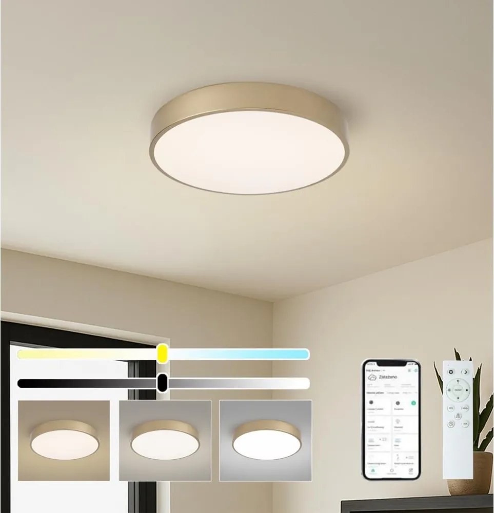 Brilagi-LED Corp de iluminat reglabil POOL SMART LED/48W/230V 40 cm Wi-Fi Tuya auriu + telecomandă