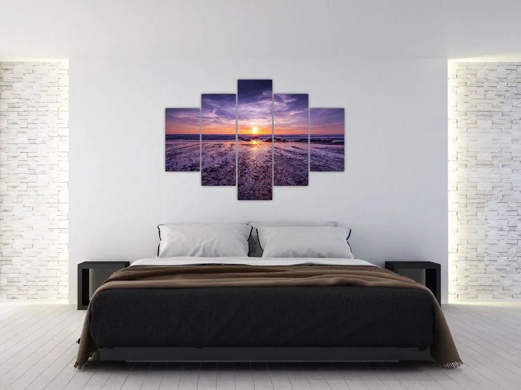 Tabloul cu plaja - apus de soare (150x105 cm)