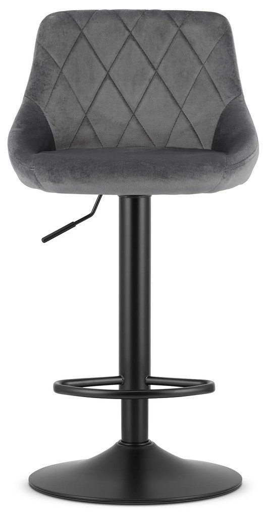 PROMO Scaun de bar gri VELVET KAST cu picior negru II calitate