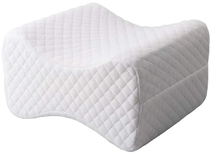 Pernă ortopedică pentru genunchi, spumă cu memorie, husa detasabila, Alb