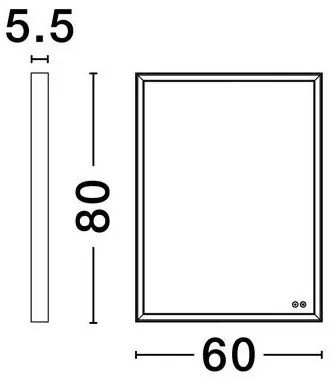Oglinda cu iluminat LED IP44 3000K Ambor, 60x80cm, NVL-9006040