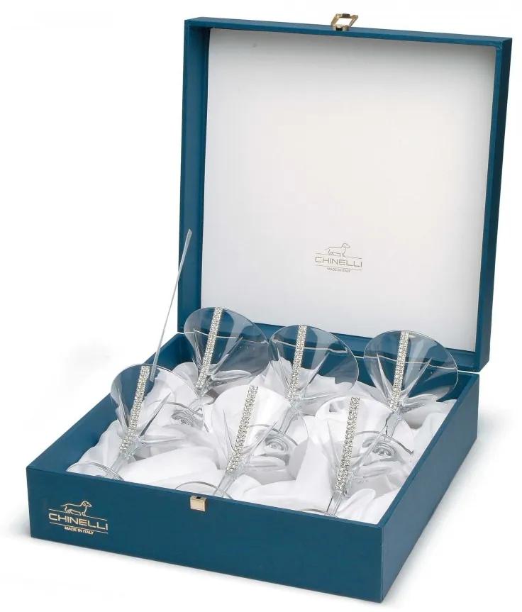 Set 6 pahare pentru Martini cu cristale Lux – Made by Chinelli Italy