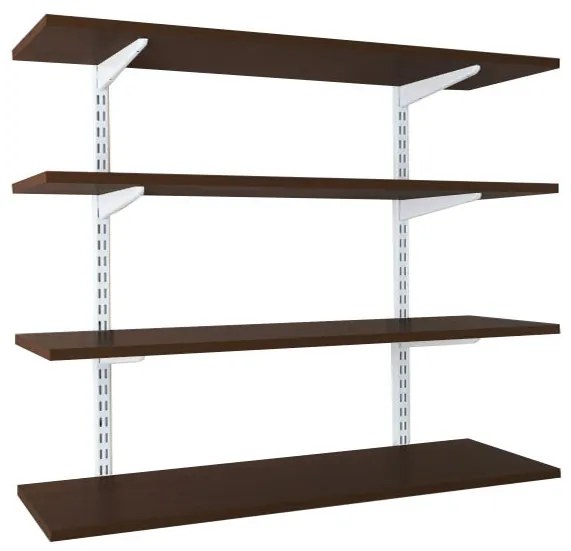 Raft modular cu 4 polite, 100x25x150 cm, PAL Wenge