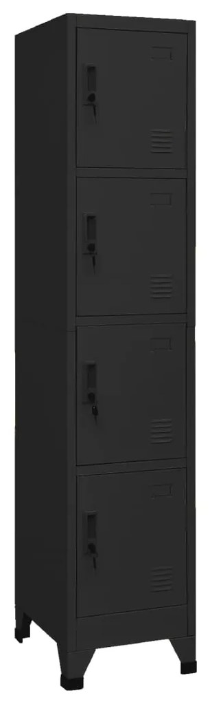 vidaXL Fișet, negru, 38x45x180 cm, oțel