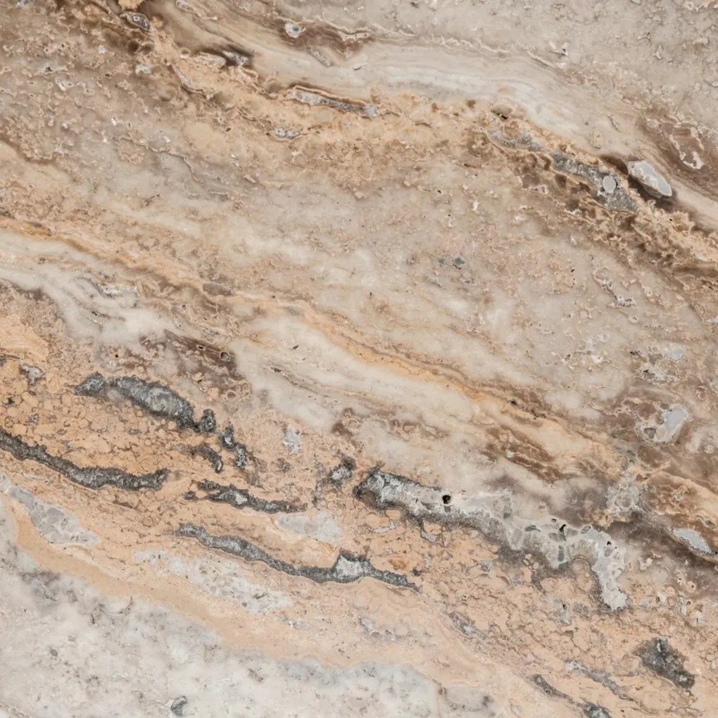 Masuta de Cafea Design LUX, Travertin, Silver, Sartoria, 83x83cm