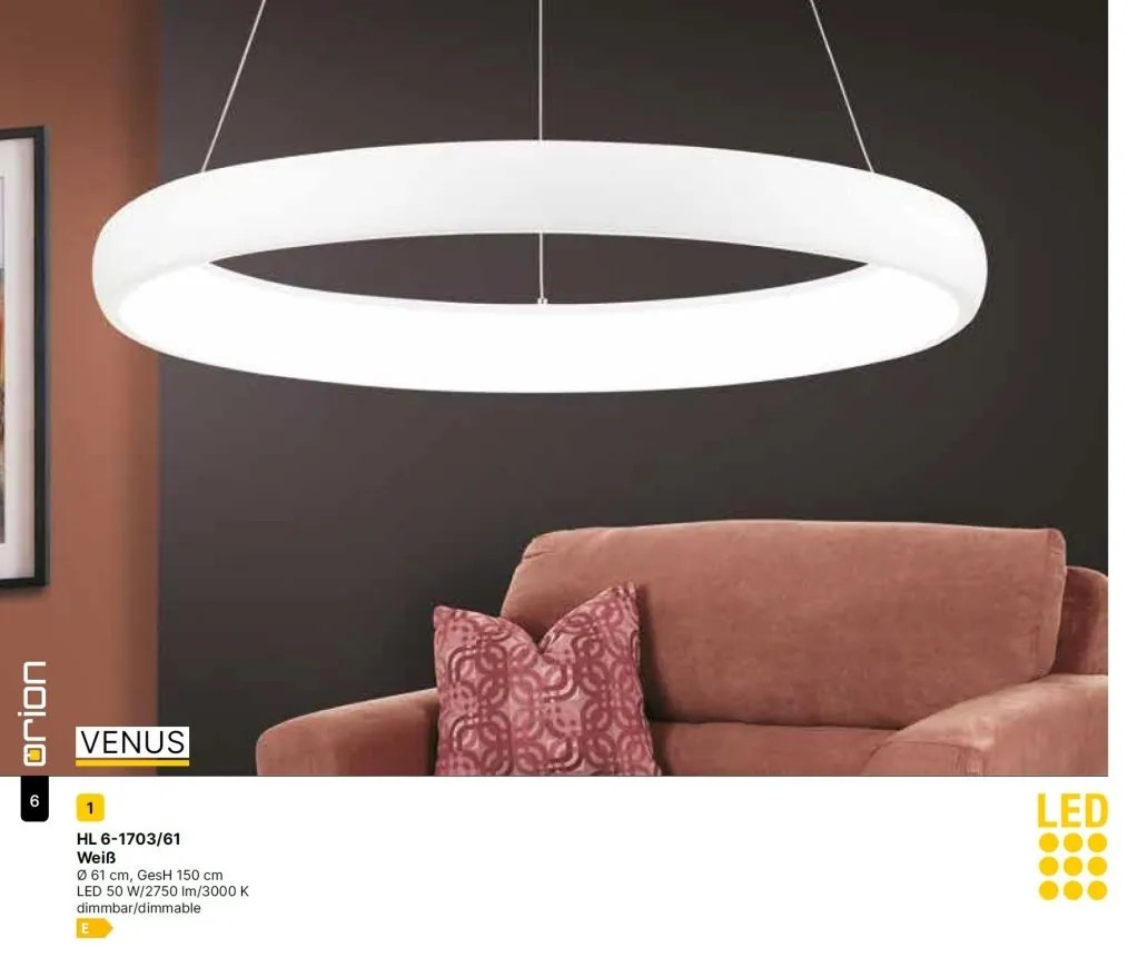 Lustra LED suspendata VENUS D-60cm