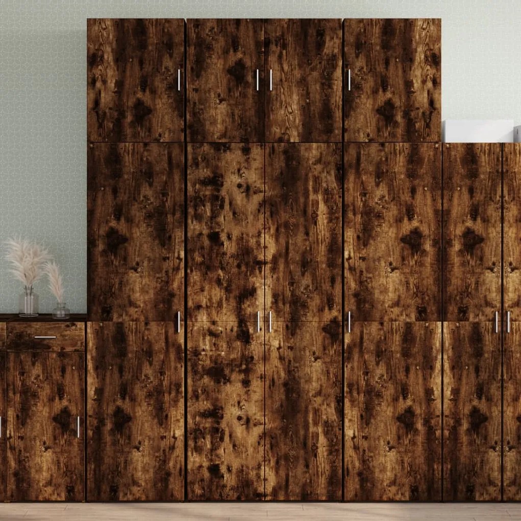 vidaXL Dulap înalt, stejar fumuriu, 80x42,5x249 cm, lemn prelucrat