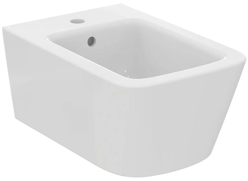 Bideu suspendat, 360x540 mm, cu preaplin, orificiu pentru baterie, alb