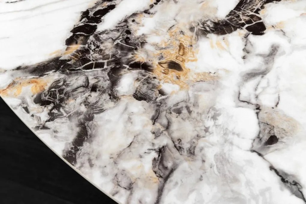 Masa rotunda SPIN 150cm alb gri auriu