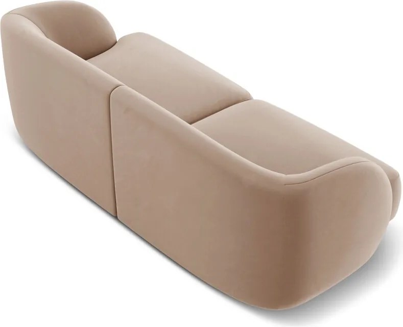 Canapea 2 locuri, Miley, Micadoni Home, BL, 184x85x74 cm, catifea, cappuccino