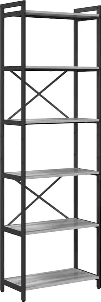 vidaXL Raft pentru cărți sonoma gri 40 x 30 x 85 cm Lemn compozit