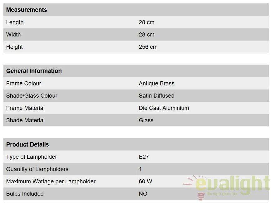 Stalp exterior stil clasic IP23 H240cm Aiko AL 11-1141/1 Patina OR