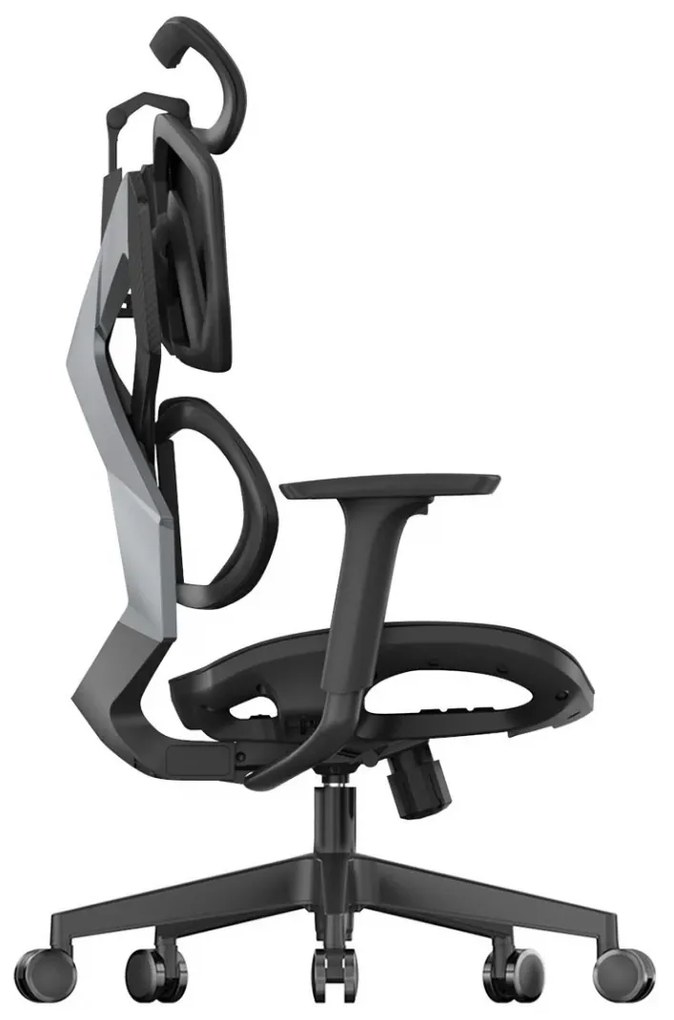 Scaun ergonomic SIHOO X5C-202, cotiere 3D, suport lombar reglabil, tetiera 3D, mecanism multifunctional inclinare/blocare, pivotant, Mesh, Negru