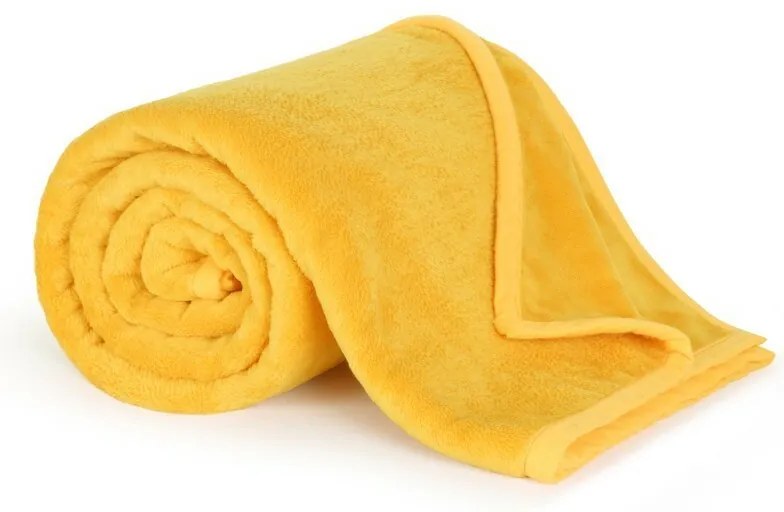 Bellatex Pătură Korall micro galbenă, 150 x 200 cm