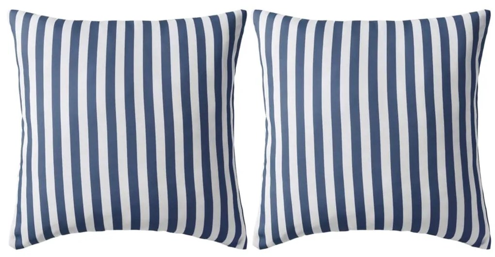 vidaXL Perne de exterior, 2 buc., imprimeu dungi, 45x45 cm, bleumarin