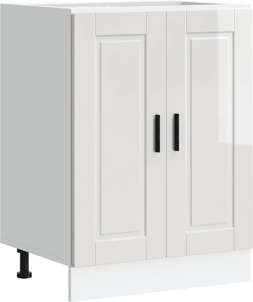 vidaXL Dulap bază de bucătărie „Porto” din lemn prelucrat alb lucios