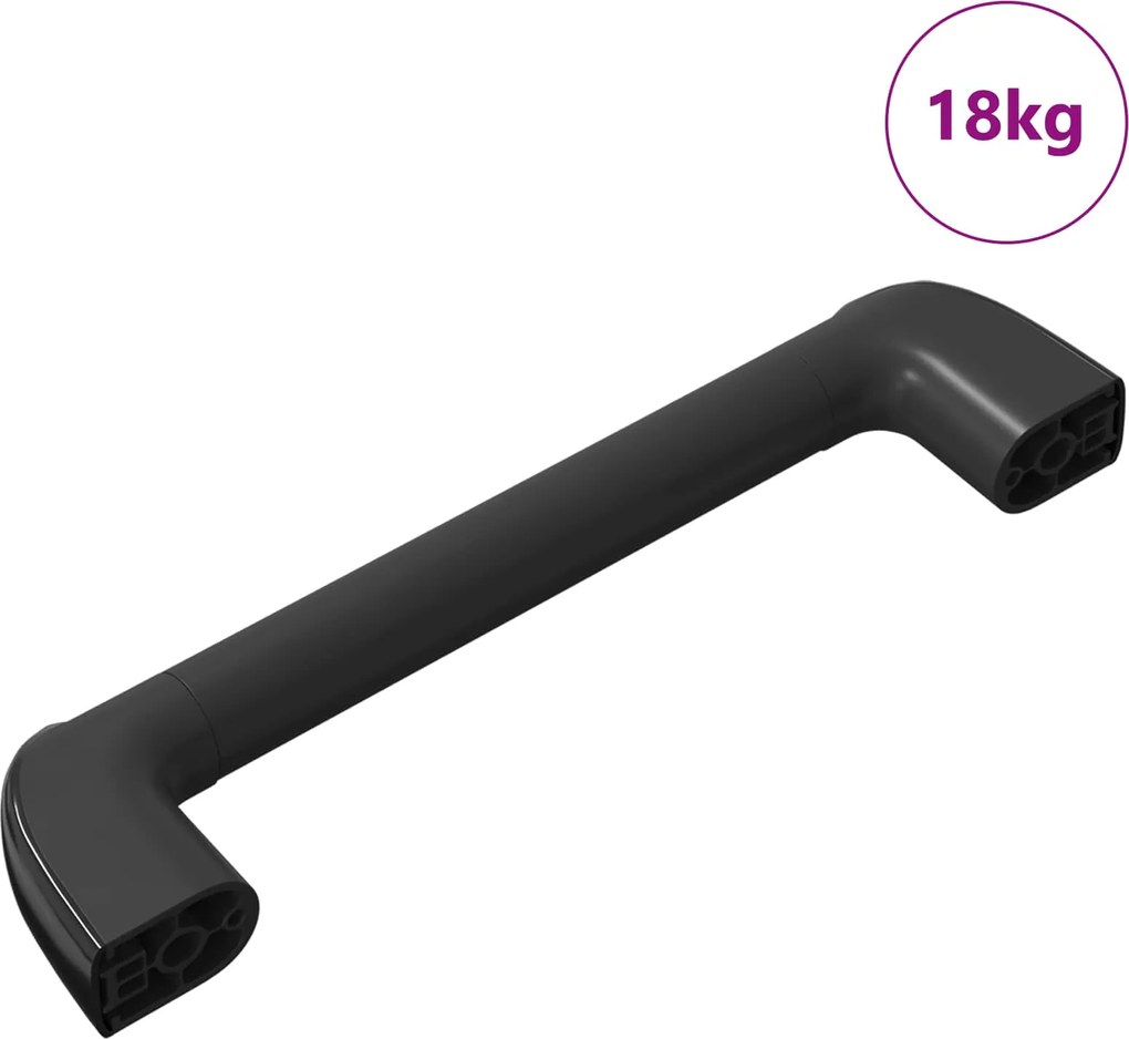 vidaXL Mânere Simplu 69 pcs Negru 380 x 34 x 85 mm Aluminiu și PP