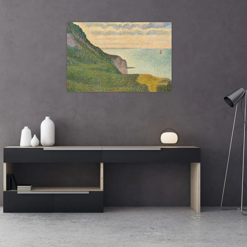 Tablou - Georges Seurat, Seascape at Port-en-Bessin, Normandy, reproducere (90x60 cm)