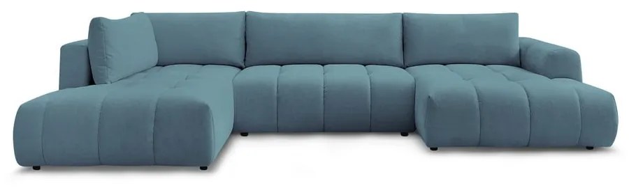 Colțar albastru extensibil/cu spațiu de depozitare (cu colț pe partea stângă/în formă de "U") Fuji – Bobochic Paris