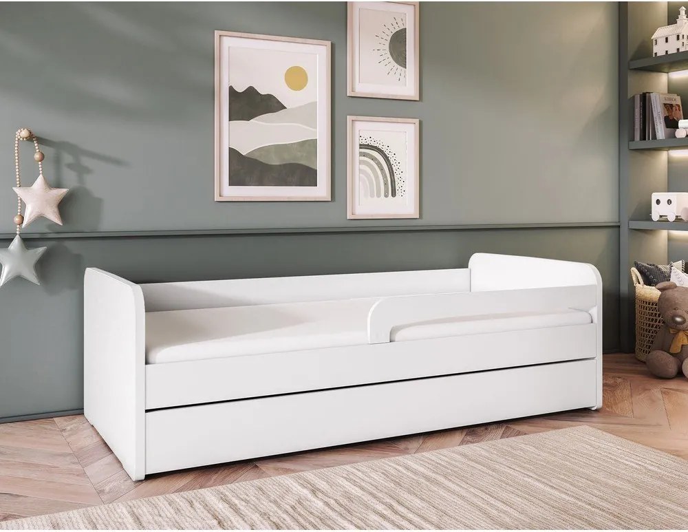 Pat pentru copii alb cu saltea/cu somieră 80x160 cm Duuli – ELTAP