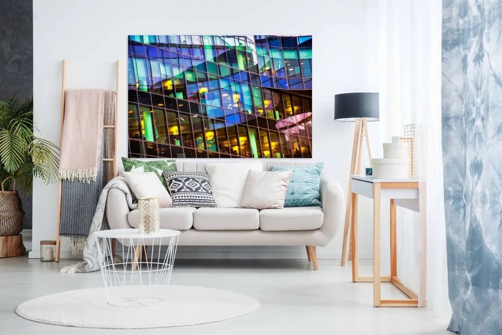 Tablou canvas reflexie geamuri cladire - 70x50cm