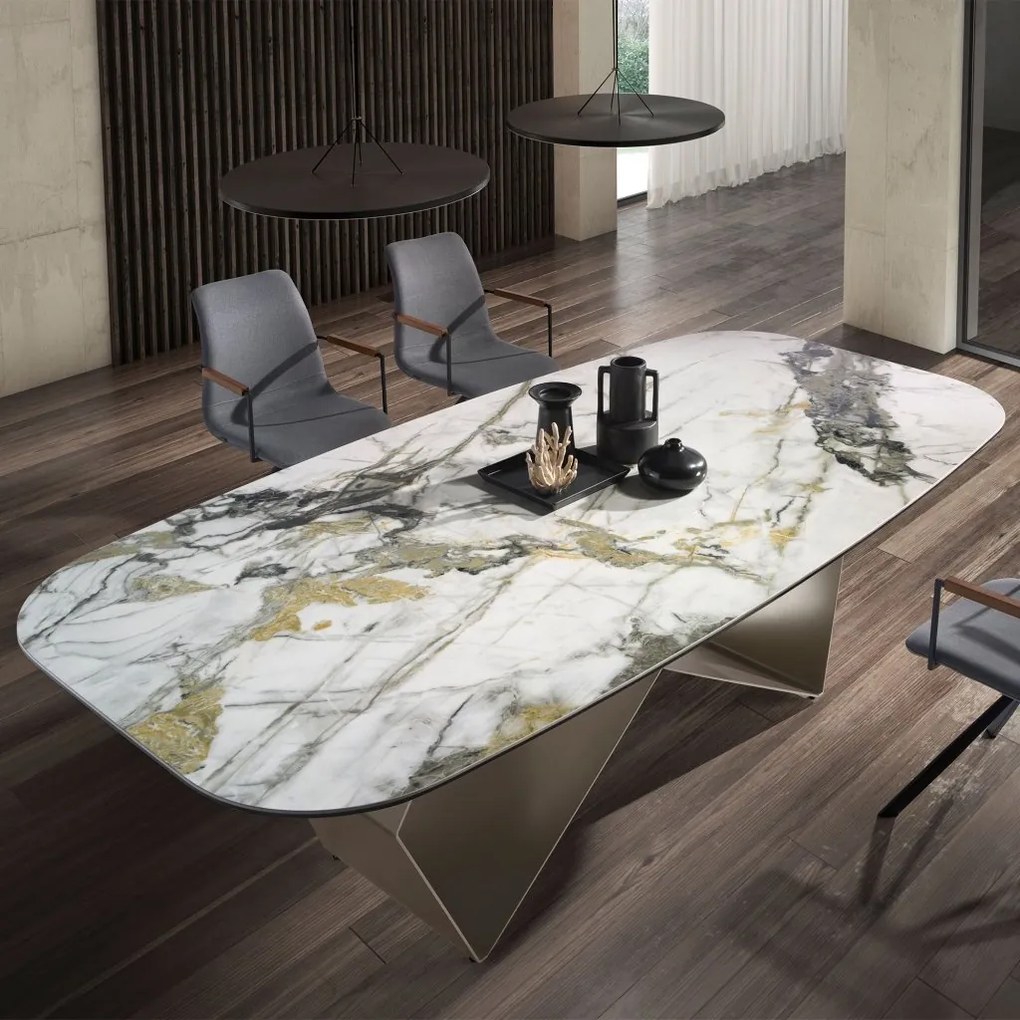 Masa dining deosebita design LUX Porcelain-Marble 240cm
